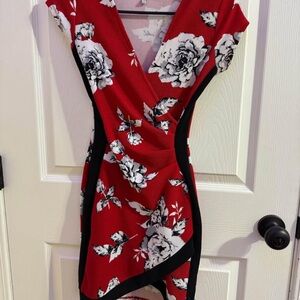 Red, Black and White Dress